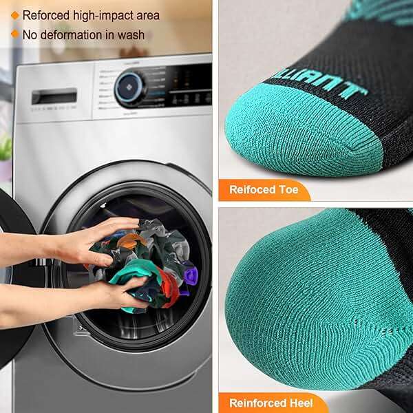 BULLIANT Socks For Women 6Pairs-Womens Athletic Ankle Socks No Show Cushioned for Walking Running-Compression Arch Support - Image 10