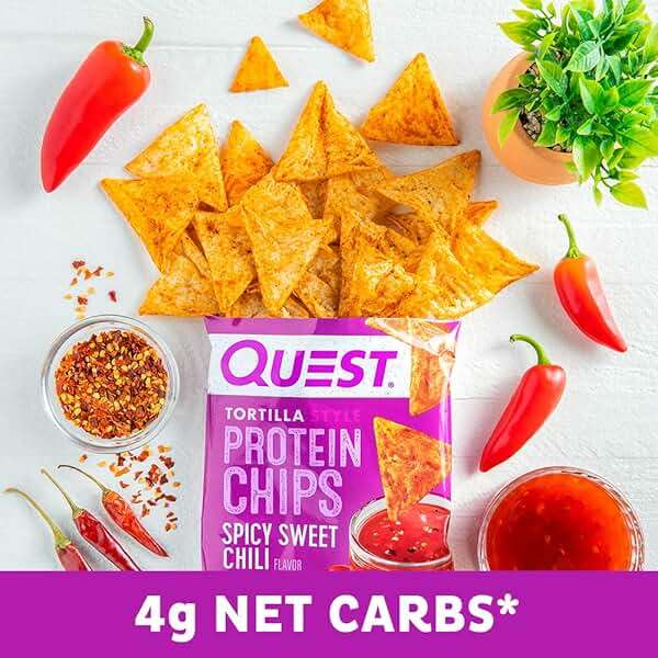 Quest Nutrition Spicy Sweet Chili Tortilla Chip, 19g Protein, 4g Net Carb, High Protein Low Carb, Gluten Free, 1.1 oz (Pack of 12) - Image 6