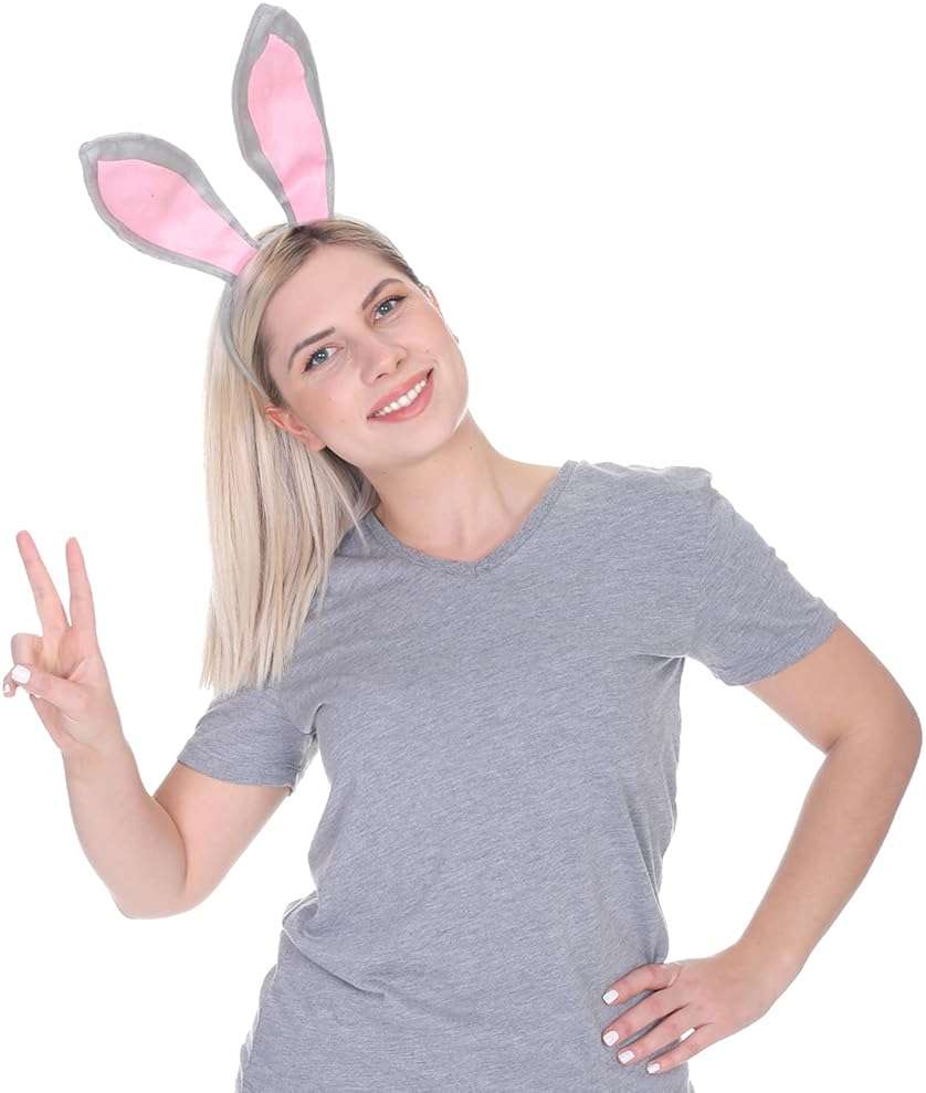 Funcredible Gray Bunny Ears Headband – Bendable Rabbit Ears for Him and Her– Soft Velvet Bunny Accessories for Women and Men – Rabbit Costume for Parties and Concerts - Image 5