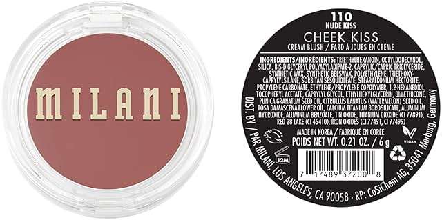 Milani Blush Makeup – Cheek Kiss Cream Blush for Cheeks, Buildable Cream-to-Gel Blusher & Lip Tint, Dewy Natural Color, Hydrating - Nude Kiss - Image 2