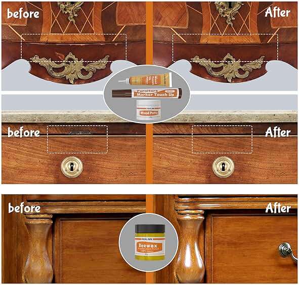 REALINN Wood Furniture Repair Kit- Set of 28 - Touch Up Markers, Fillers with Wood Putty - Repair Scratch, Cracks, Hole, Discoloration for Wooden Door, Floor, Table, Cabinet - Image 2