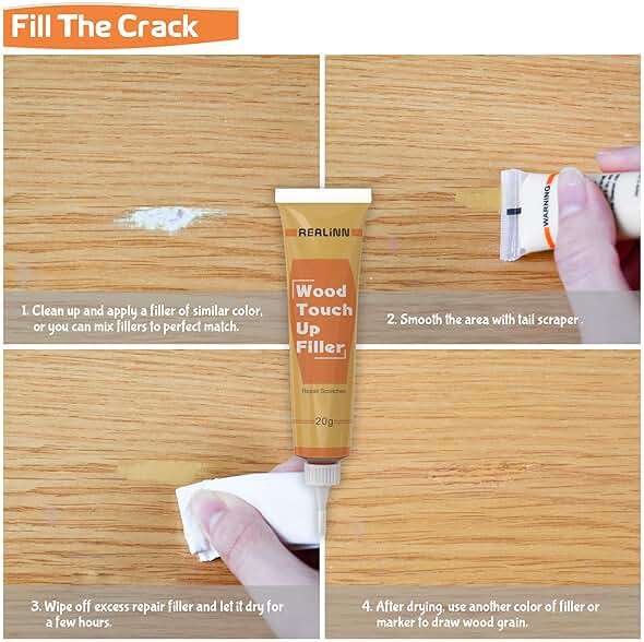 REALINN Wood Furniture Repair Kit- Set of 28 - Touch Up Markers, Fillers with Wood Putty - Repair Scratch, Cracks, Hole, Discoloration for Wooden Door, Floor, Table, Cabinet - Image 4