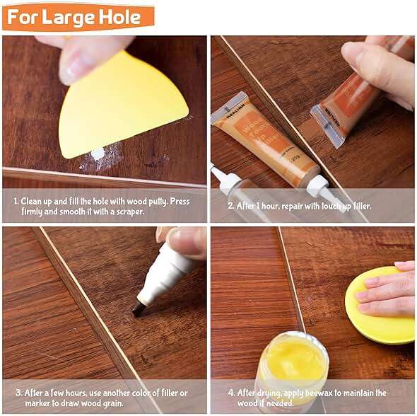 REALINN Wood Furniture Repair Kit- Set of 28 - Touch Up Markers, Fillers with Wood Putty - Repair Scratch, Cracks, Hole, Discoloration for Wooden Door, Floor, Table, Cabinet - Image 5