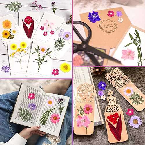 140 Pcs Dried Pressed Flowers for Resin, Real Pressed Flowers Dry Leaves Bulk Natural Herbs Kit for Scrapbooking DIY Art Crafts, Epoxy Resin Jewelry Molds, Candle, Soap Making, Nails Décor - Image 3