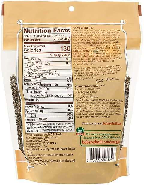 Bob's Red Mill Resealable Organic Chia Seeds 12 Ounce (Pack of 2) - Image 2