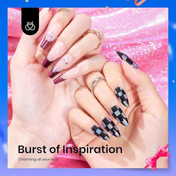 Beetles Metallic Chrome Nail Powder Kit Black White Colors Gel Polish Mirror Effect Holographic Metallic Nail Polish Chrome Manicure Art Decoration Glitter Nail Powder for Women - Image 4