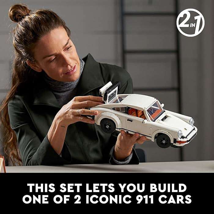 LEGO Icons Porsche 911 10295 Building Set, Collectible Turbo Targa, 2in1 Porsche Race Car Model Kit for Adults and Teens to Build, Gift Idea - Image 3