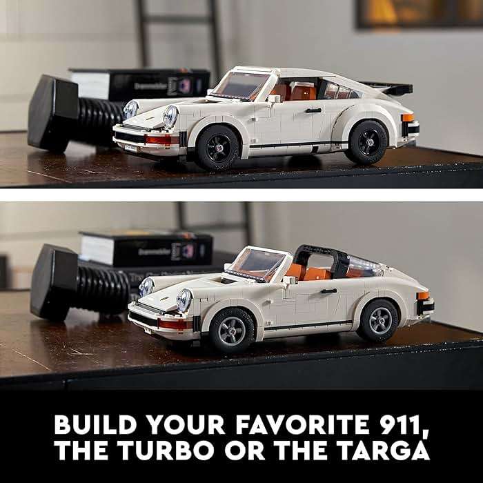 LEGO Icons Porsche 911 10295 Building Set, Collectible Turbo Targa, 2in1 Porsche Race Car Model Kit for Adults and Teens to Build, Gift Idea - Image 4