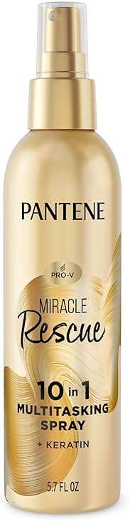 Pantene Miracle Rescue 10in1 Multitasking Spray - Heat Protection, Detangles, Repairs Damaged, Dry Hair, Improves Shine, Leave-In Conditioning Treatment with Keratin and Pro-Vitamin B5, 5.7 oz - Image 1