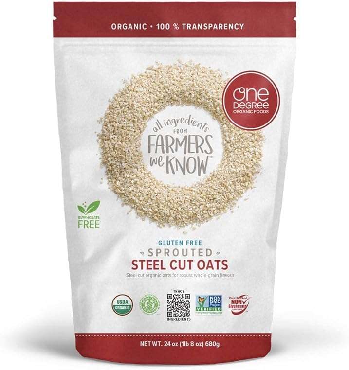 One Degree Organic Foods Sprouted Steel Cut Oats, USDA Organic, Non-GMO Gluten Free Oatmeal, 24 oz., 4 Pack - Image 3