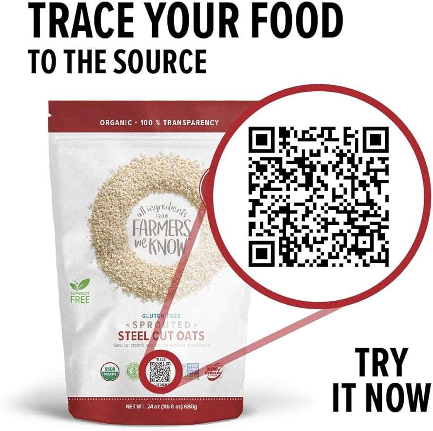 One Degree Organic Foods Sprouted Steel Cut Oats, USDA Organic, Non-GMO Gluten Free Oatmeal, 24 oz., 4 Pack - Image 8