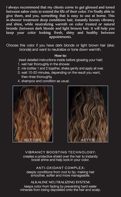 Kristin Ess Hair Gloss in Smokey Topaz Medium Neutral Blonde - 4 Wk Semi Permanent Hair Dye Glaze - Color Depositing Conditioner & Toner for Vibrant Shine & Gloss - Vegan, Silicone & Ammonia Free - Image 3