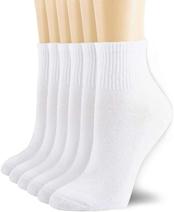 NevEND 6 Pairs Women's Mini Crew/Ankle Cotton Athletic Socks with Thick Cushioned 9-11 - Image 1