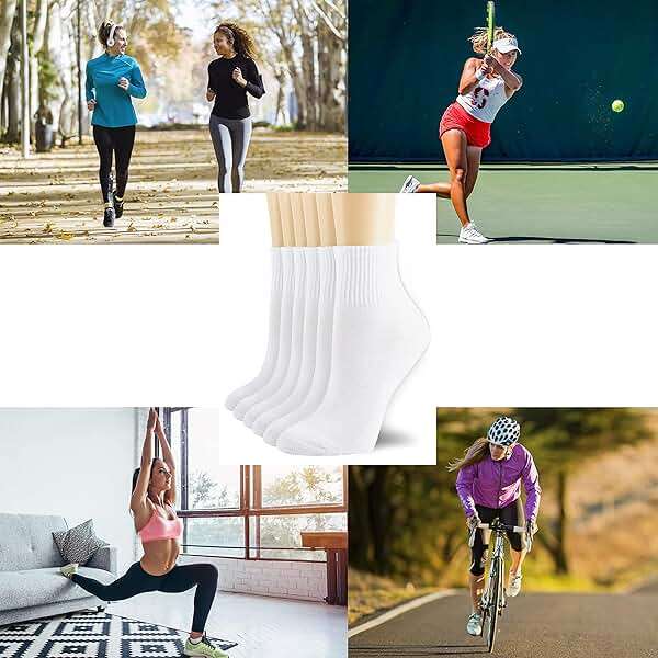 NevEND 6 Pairs Women's Mini Crew/Ankle Cotton Athletic Socks with Thick Cushioned 9-11 - Image 8