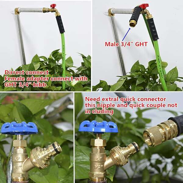 HQMPC Garden Hose 5/8"IDx20' Hose For Garden Lawn Watering Durable PVC Non Kinking Heavy Water Hose with Brass Hose Fittings (20 FEET) - Image 4
