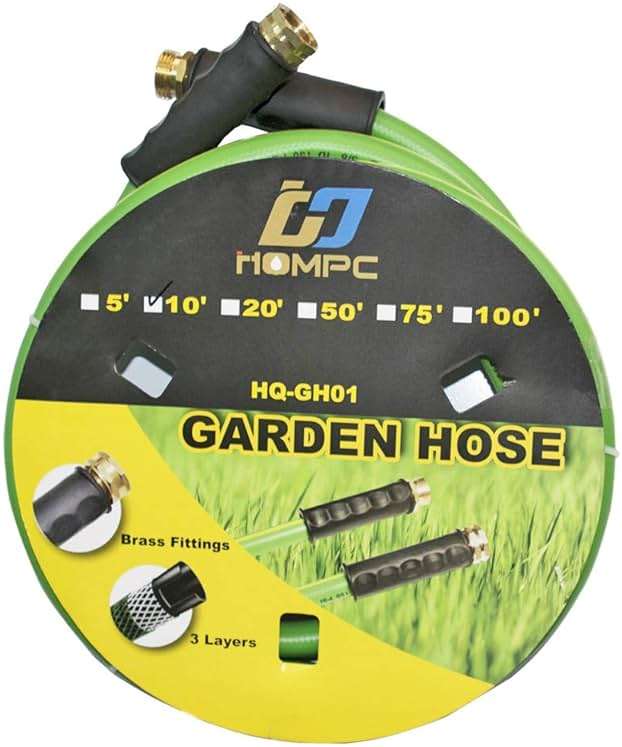 HQMPC Garden Hose 5/8"IDx20' Hose For Garden Lawn Watering Durable PVC Non Kinking Heavy Water Hose with Brass Hose Fittings (20 FEET) - Image 7