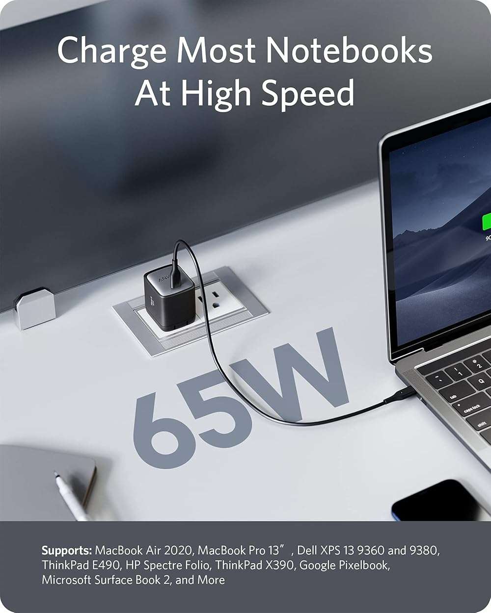 Anker Nano USB C Charger,65W GaN II PPS Fast Compact Foldable Charger for MacBook Pro, Galaxy, Dell, iPhone 17/16, iPad Pro, and More - Image 3