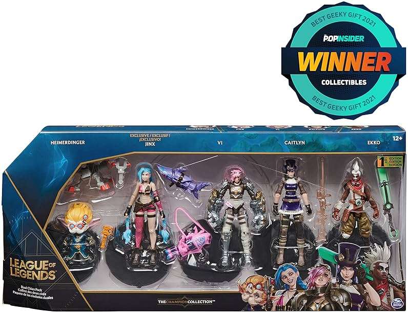 League of Legends, Dual Cities Pack w/Exclusive Jinx, Heimerdinger, Vi, Caitlyn, and Ekko, 4-Inch Collectible Figures, Accessories, Ages 12 and Up - Image 3