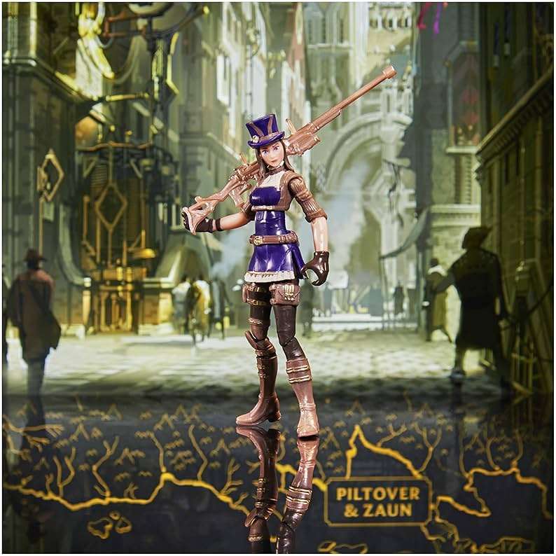 League of Legends, Dual Cities Pack w/Exclusive Jinx, Heimerdinger, Vi, Caitlyn, and Ekko, 4-Inch Collectible Figures, Accessories, Ages 12 and Up - Image 7