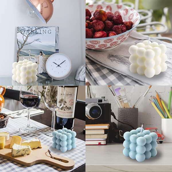 Bubble Candle - Cube Soy Wax Candles, Home Decor Candle, Scented Candle Set 2 Pieces, Home Use and Gifting - Image 6