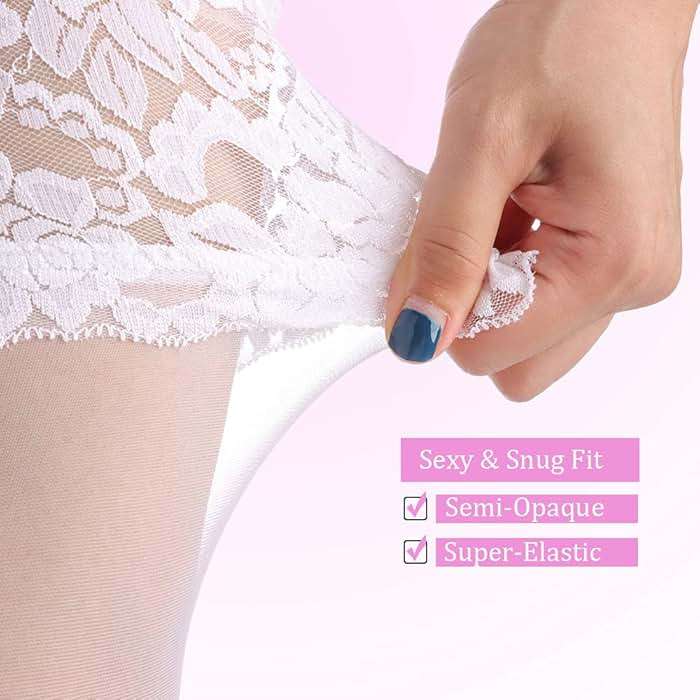 G&Y Thigh High Stockings with Silicone - 15D Sheer Lace Top Nylon Stay Up Pantyhose for Women - Image 3
