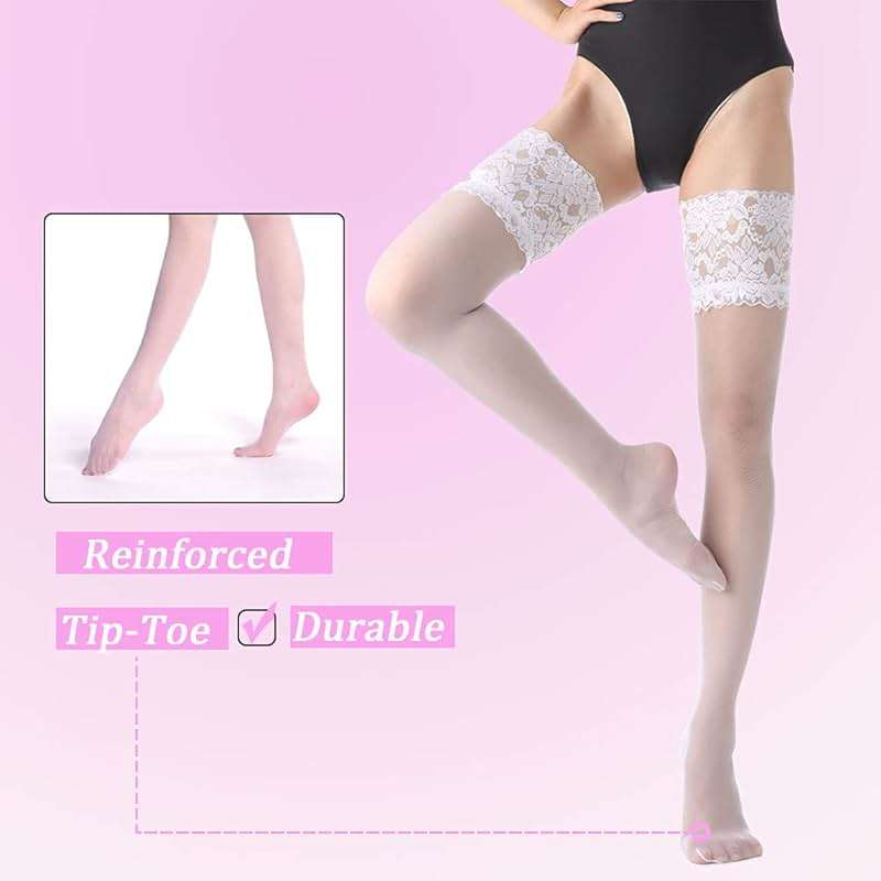 G&Y Thigh High Stockings with Silicone - 15D Sheer Lace Top Nylon Stay Up Pantyhose for Women - Image 5