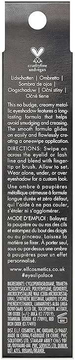 e.l.f. No Budge Shadow Stick, Long-Lasting Cream Eyeshadow Stick For High-Pigment, Metallic Color, Vegan & Cruelty-Free, Perfect Pearl - Image 4