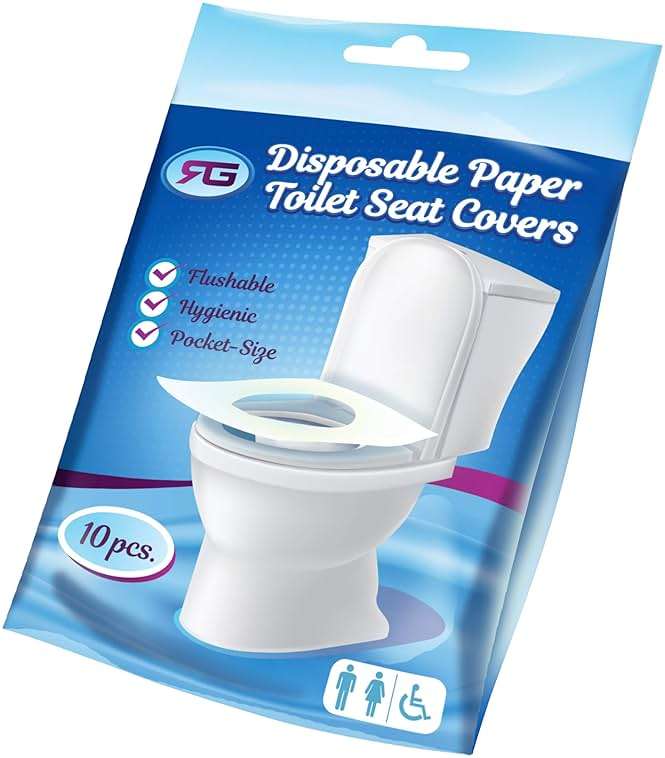 Rockland Guard Disposable Toilet Seat Covers - Flushable Paper Travel Pack - 100 Count (10 Resealable 10-Packs) - Portable Potty Training & Bathroom Hygiene Essentials for Adults & Kids - Image 2
