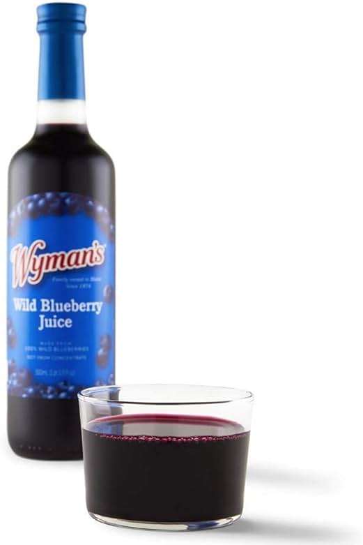 Wyman's Wild Blueberry Juice, 100% Juice, Glass Bottle, 500mL, 3 Pack - Image 3