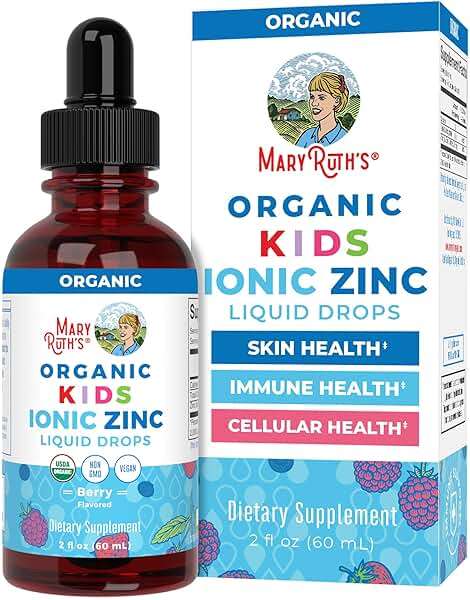 MaryRuth Organics Zinc Supplement for Immune Support, Immune Support Supplement for Kids, Ages 4-13, Zinc Sulfate, Vegan, USDA Organic, Glycerin Based, 2 Fl Oz - Image 1