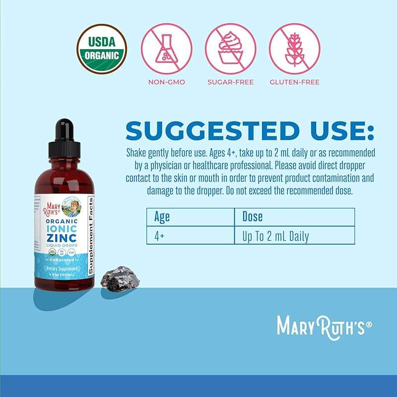 MaryRuth Organics Zinc Supplement for Immune Support, Immune Support Supplement for Kids, Ages 4-13, Zinc Sulfate, Vegan, USDA Organic, Glycerin Based, 2 Fl Oz - Image 3