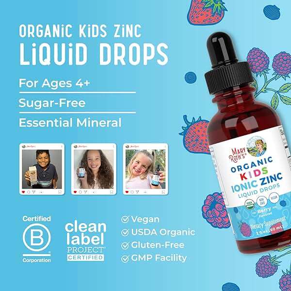 MaryRuth Organics Zinc Supplement for Immune Support, Immune Support Supplement for Kids, Ages 4-13, Zinc Sulfate, Vegan, USDA Organic, Glycerin Based, 2 Fl Oz - Image 8