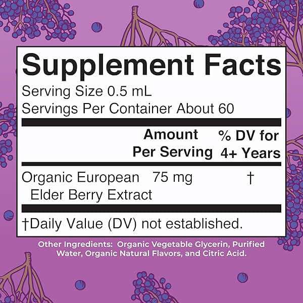 MARYRUTH'S USDA Organic Elderberry Liquid Drops for Kids | Vegan Elderberry Extract Organic Glycerin | Immune Support Supplement | Overall Health | Formulated for Ages 4-13 | 1oz - Image 2