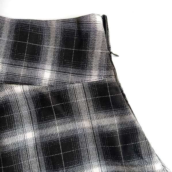 TONCHENGSD Women's Gothic Plaid Skirt High Waisted A-line Flare Mini Skirt - Image 5