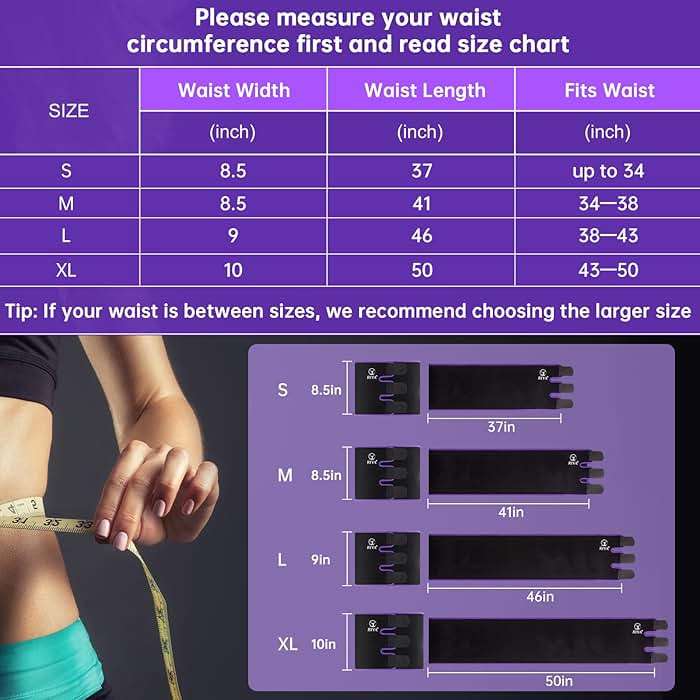 RIYA Waist Trimmer Sweat Waist Trainer for Women and Men Waist Sweat Belt Band Belly Stomach Wrap - Image 2