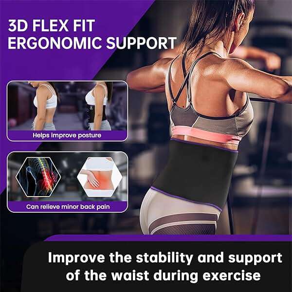 RIYA Waist Trimmer Sweat Waist Trainer for Women and Men Waist Sweat Belt Band Belly Stomach Wrap - Image 5