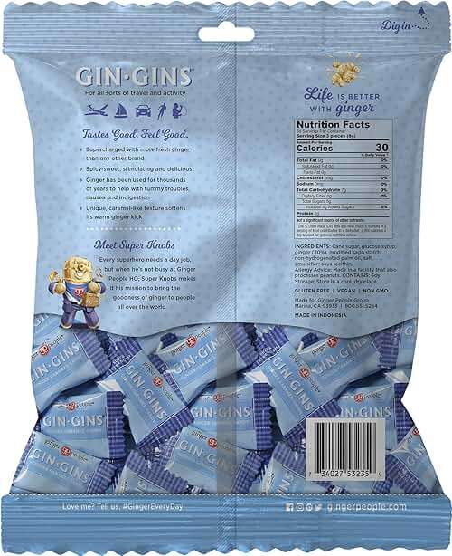 GIN GINS Super Strength – Natural Ginger Candy by The Ginger People – Individually Wrapped Healthy Candy – Super Strength Flavor – Large 1 lb Bag (16oz) – Pack of 12 - Image 2