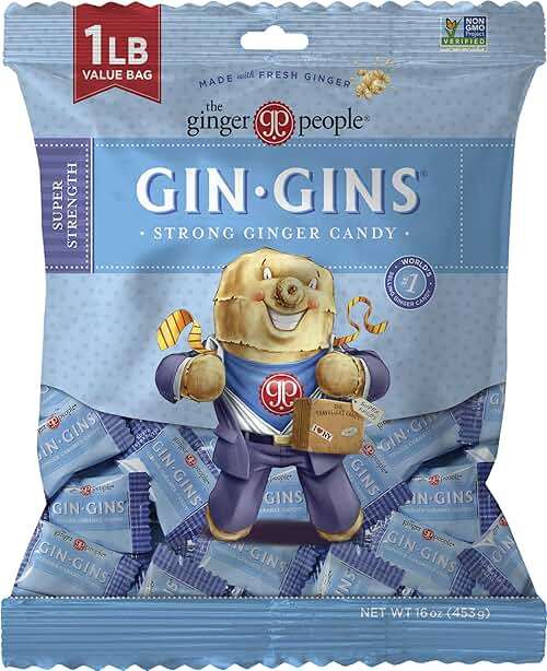 GIN GINS Super Strength – Natural Ginger Candy by The Ginger People – Individually Wrapped Healthy Candy – Super Strength Flavor – Large 1 lb Bag (16oz) – Pack of 12 - Image 5