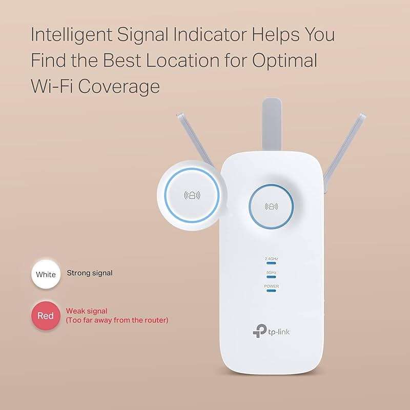 TP-Link AC1900 WiFi Range Extender RE550 | Dual-Band Wireless Repeater Amplifier w/Gigabit Ethernet Port | Up to 2200 Sq. Ft., 32 Devices | Internet Signal Booster | APP Setup | EasyMesh Compatible - Image 5