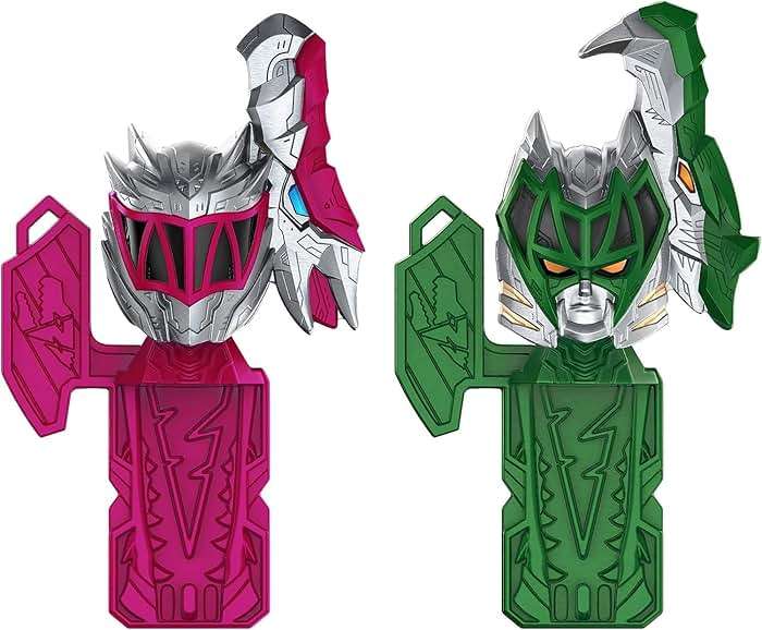 Power Rangers Dino Fury Pink Ankylo Hammer and Green Tiger Claw Zord Toys for Kids Ages 4 and Up Zord Link Mix-and-Match Custom Build System - Image 7