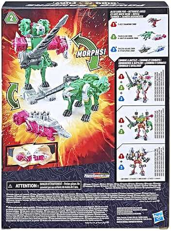 Power Rangers Dino Fury Pink Ankylo Hammer and Green Tiger Claw Zord Toys for Kids Ages 4 and Up Zord Link Mix-and-Match Custom Build System - Image 9