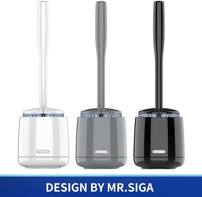 MR.SIGA Toilet Bowl Brush and Holder, Premium Quality, with Solid Handle and Durable Bristles for Bathroom Cleaning, White, 1 Pack - Image 3