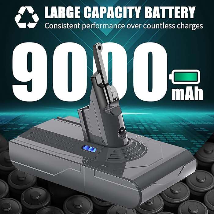 EGR Upgraded 9000mAh V8 Battery Replacement Compatible with Dyson V8 Animal Battery Replacement V8 Absolute/Motorhead/Fluffy SV10 Carbon Fiber Vacuum Cleaner 2 Filters and 3 Screws Included - Image 4