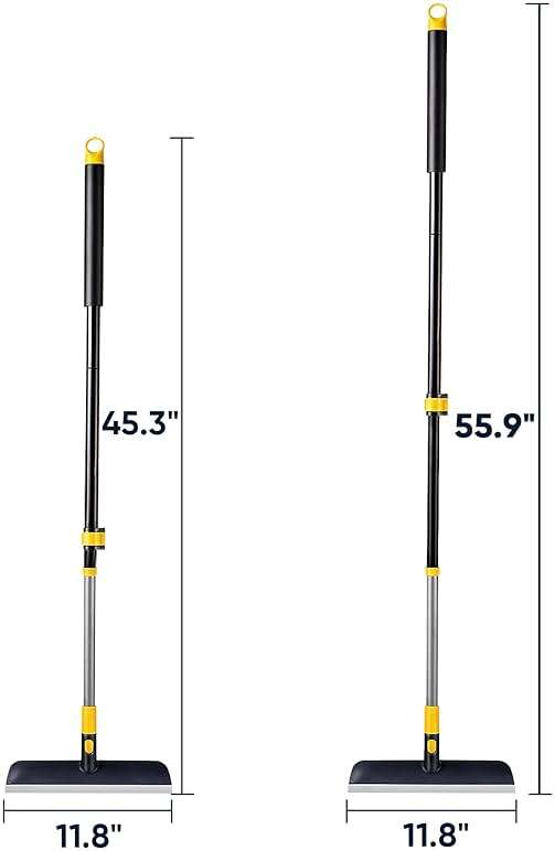 Yocada Floor Scrub Brush Telescopic Handle 2 in 1 Scrape Brush Stiff Bristle Shower Scrubber for Cleaning Patio Bathroom Garage Kitchen Wall Deck Tub Tile 55.9 inch Tall - Image 3