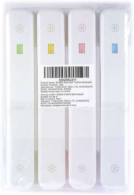 SUREE Extra Soft Toothbrush for Sensitive Teeth, Upgraded 10000 Ultra Soft Bristles for Adults & Elders, Manual Travel Toothbrush with Individual Portable Case (4 Pack) - Image 9