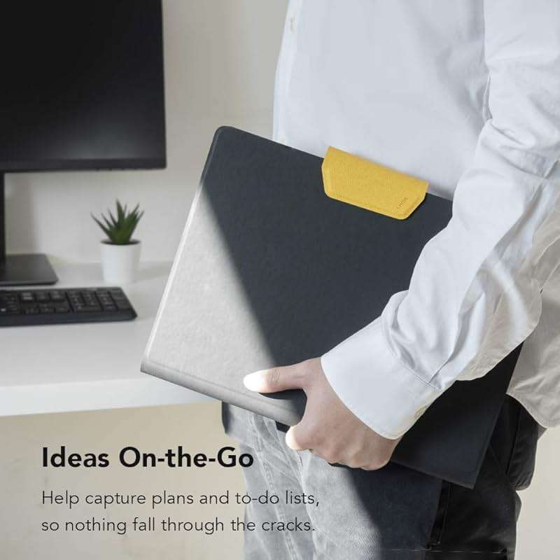 LHiDS Magnetic Business Portfolio Lite Resume Padfolio Organizer with Clipboard, Paper Clip, Writing Pad, Pen/Card Holder, Magnetic Closure for Work, School and More (Grey, A4/Letter) - Image 6