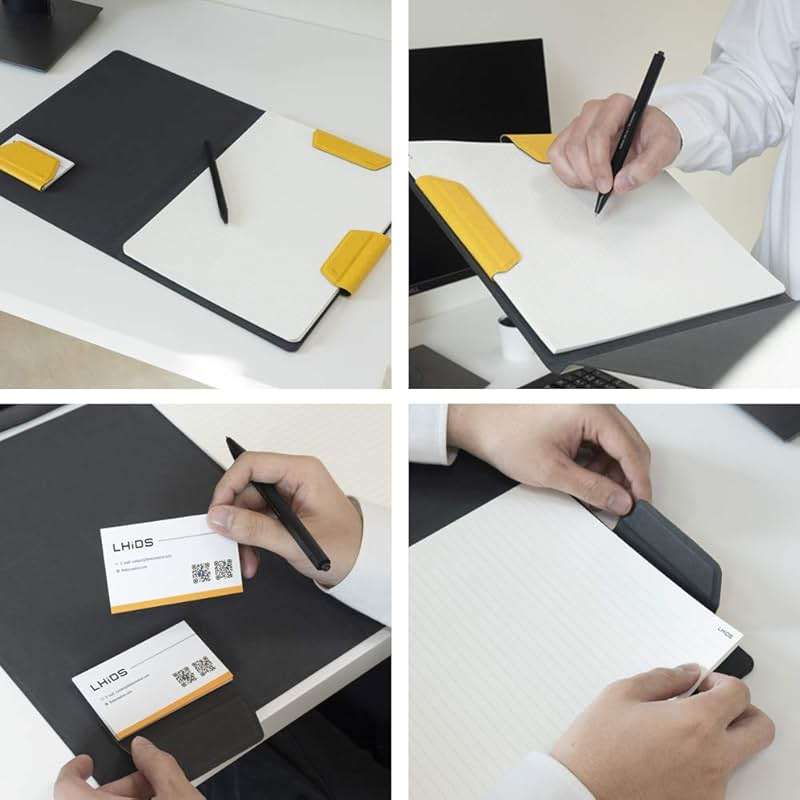 LHiDS Magnetic Business Portfolio Lite Resume Padfolio Organizer with Clipboard, Paper Clip, Writing Pad, Pen/Card Holder, Magnetic Closure for Work, School and More (Grey, A4/Letter) - Image 7