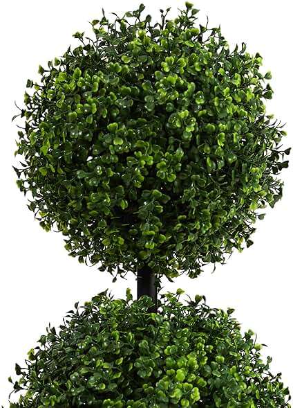 Nearly Natural 36in Artificial Triple Ball Boxwood Topiary Tree - Indoor Outdoor Realistic Faux Greenery for Home Patio Office Decor, Low Maintenance - Image 7