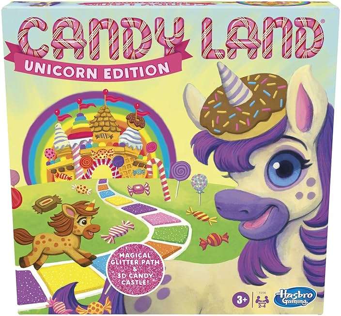 Hasbro Gaming Candy Land Unicorn Edition Preschool Board Game | Back to School Gifts for Kids | Classroom Toys | Ages 3+ (Amazon Exclusive) - Image 1