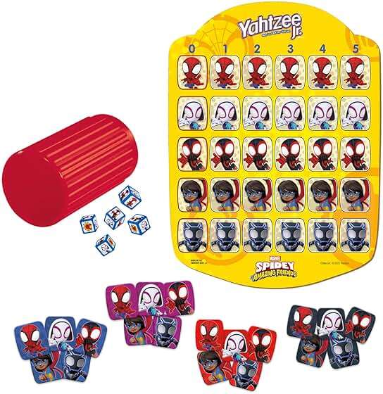 Hasbro Gaming Spidey and His Amazing Friends Yahtzee Jr.Marvel Edition Board Game for Kids, Ages 4 and Up (Amazon Exclusive) - Image 4